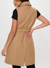 Adriana Long Vegan Wool Vest- Khaki