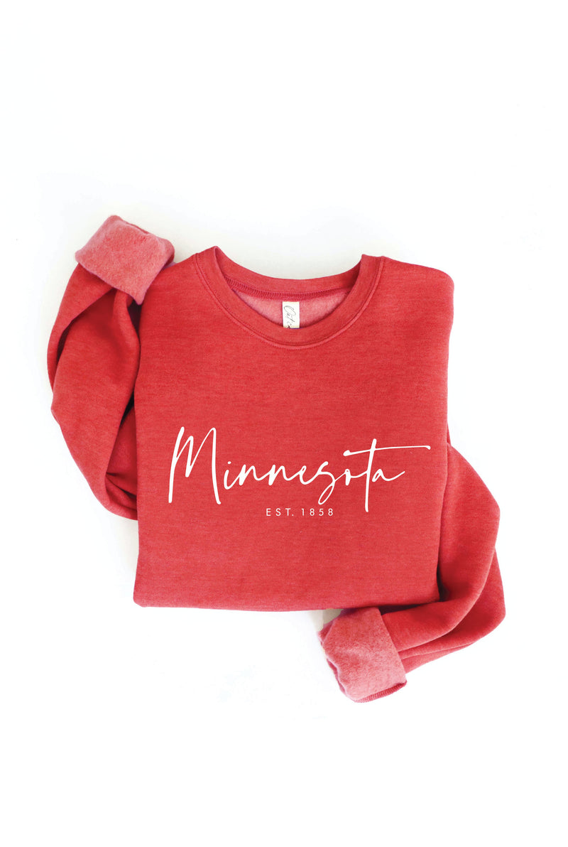 MINNESOTA EST.1858 Graphic Sweatshirt- Cranberry Heather