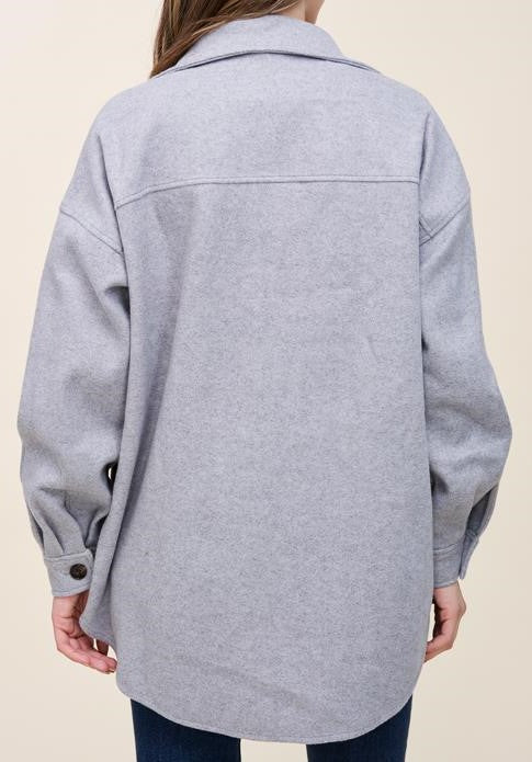 Chloe Shacket/Jacket- Heather Gray