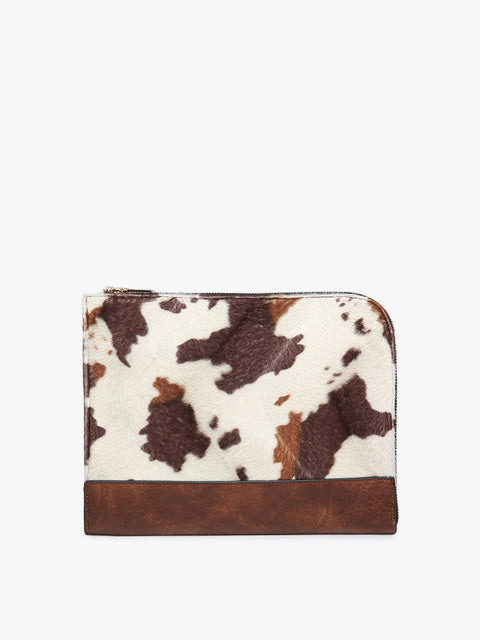 Molly Clutch / Tablet Sleeve 11''- Brown/Cow Print