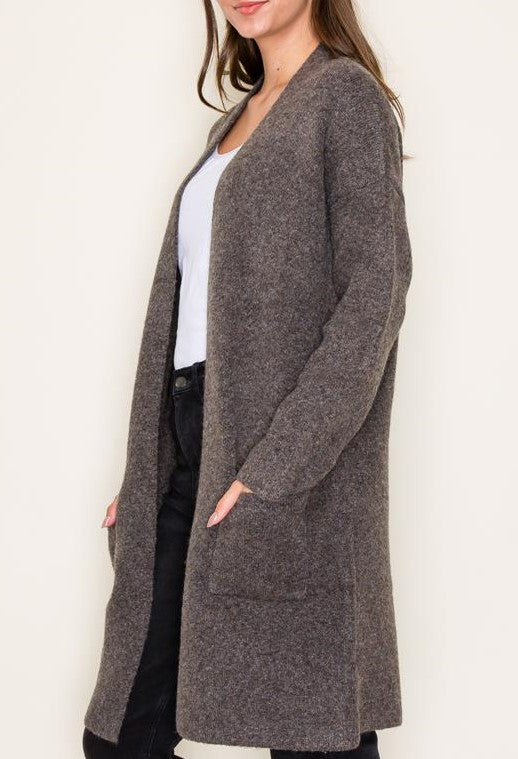 Tilly Sweater Cardigan- Dark Mocha