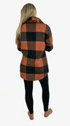 Farrah Mid-Length Shacket/Jacket- Black/Orange Multi
