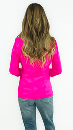 Kyle Long Sleeve Pocket Blazer- Ultra Pink