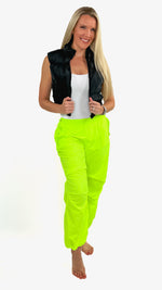 Maya Cropped Nylon Puffer Vest- Black