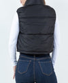 Tay Cropped Nylon Puffer Vest- Black