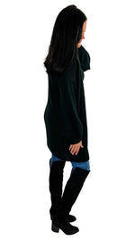Tara Oversized Long-Sleeve Cardigan- Black