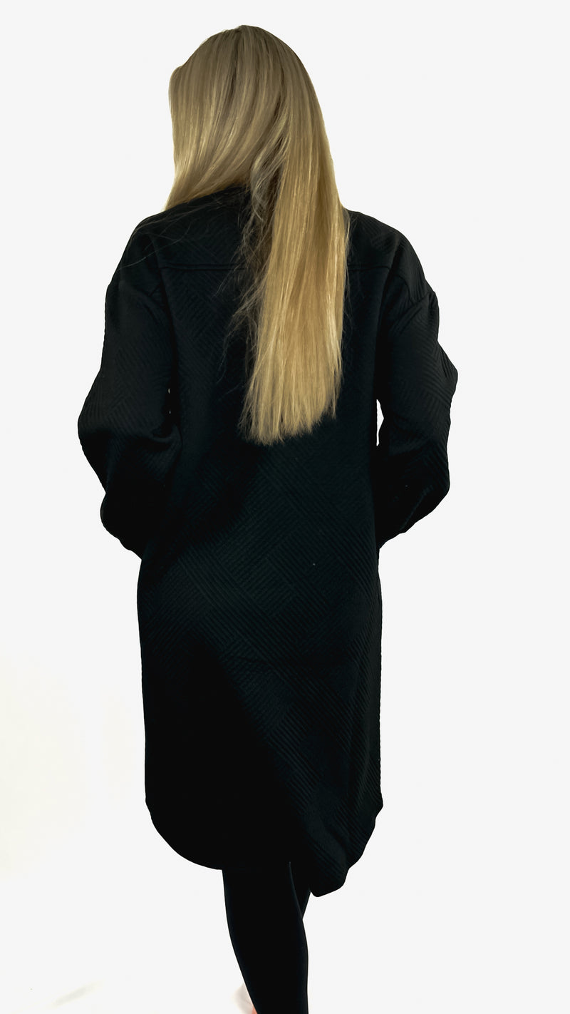Zaia Long Shacket/Jacket- Black