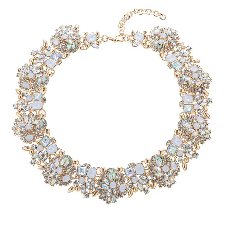 Polly Glass Collar Necklace- Ivy