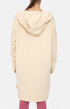 Elizabeth Longline Hoodie Cardigan with Fleece Lining- Champagne