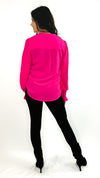 Erin Long-Sleeve Blouse- Fuschia