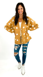 Keeley Boyfriend Cardigan- Camel/Ivory