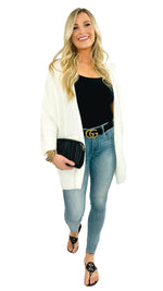 Liesel Oversized Pocketed Cardigan- White