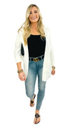 Liesel Oversized Pocketed Cardigan- White
