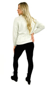 Raven Sprinkled Tapered Raglan Long-Sleeve Sweatshirt- Light Lime