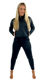 Sandra Space Dye Scuba Active Joggers- Black