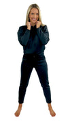 Sandra Space Dye Scuba Full Zip Jacket- Black